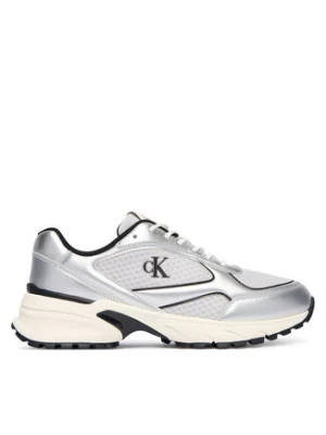 Calvin Klein Sneakersy Hike Runner Laceup Mesh Mix Met YM0YM01402 Srebrny