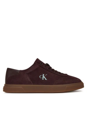 Calvin Klein Sneakersy Low Pro Cups Lace Up Sue Mix Mg HW0HW02683 Bordowy