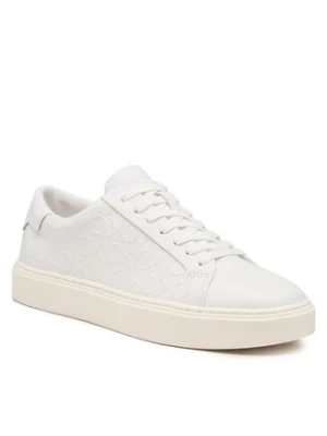 Calvin Klein Sneakersy Low Top Lace Up Mono Hf HM0HM01068 Biały