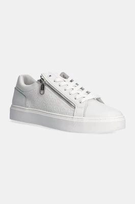 Calvin Klein sneakersy LOW TOP LACE UP W/ ZIP MONO kolor biały HM0HM01555