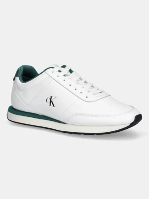 Calvin Klein sneakersy RETRO RUNNER ESS LTH męskie kolor biały YM0YM01355