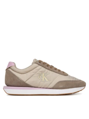 Calvin Klein Sneakersy Retro Runner Lace Up Nylon Mg YW0YW01990 Khaki