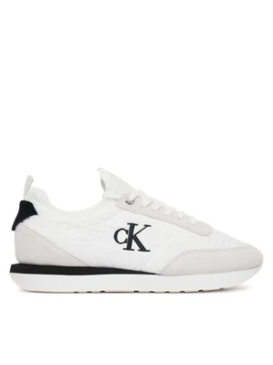 Calvin Klein Sneakersy Retro Runner Lace Up Sock YW0YW02060 Biały