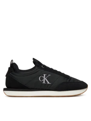 Calvin Klein Sneakersy Retro Runner Sock Laceup Mix Mat YW0YW02060 Czarny