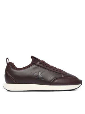 Calvin Klein Sneakersy Retro Runner Sock Panl Lth Neo HW0HW03118 Bordowy