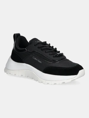 Calvin Klein sneakersy RUNNER LACE UP MESH MIX damskie kolor czarny HW0HW02487