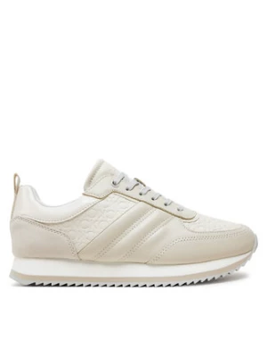 Calvin Klein Sneakersy Runner Lace Up Saff Mono HW0HW02102 Beżowy