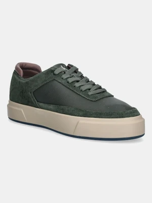 Calvin Klein sneakersy skórzane BASKET CUPSOLE LACEUP LTH-NU męskie kolor zielony YM0YM01354
