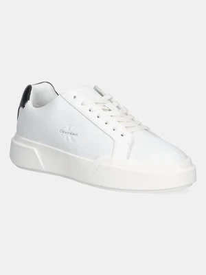 Calvin Klein sneakersy skórzane CHUNKY CUPSOLE LACEUP LTH damskie kolor biały YW0YW01947