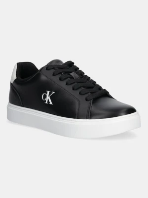 Calvin Klein sneakersy skórzane CLASSIC CUPSOLE LACEUP LTH czarny
