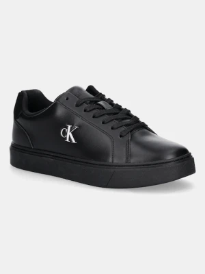 Calvin Klein sneakersy skórzane CLASSIC CUPSOLE LACEUP LTH męskie kolor czarny YM0YM01435