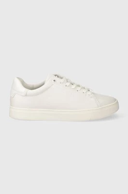 Calvin Klein sneakersy skórzane CLEAN CUPSOLE LACE UP kolor biały HW0HW01863