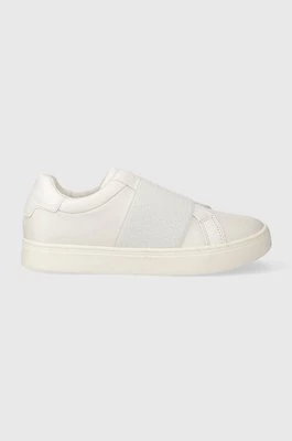 Calvin Klein sneakersy skórzane CLEAN CUPSOLE SLIP ON kolor biały HW0HW02007
