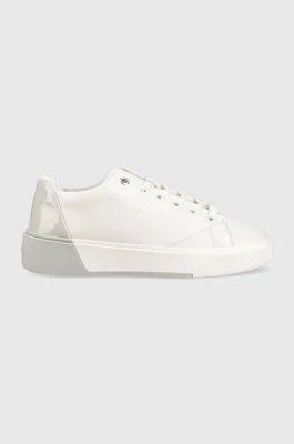 Calvin Klein sneakersy skórzane Heel Cupsole Lace Up kolor biały