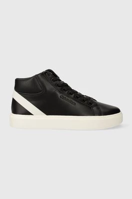 Calvin Klein sneakersy skórzane HIGH TOP LACE UP ARCHIVE STRIPE kolor czarny HM0HM01291