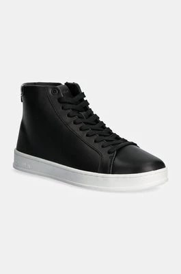 Calvin Klein sneakersy skórzane HIGH TOP LACE UP kolor czarny HM0HM01547