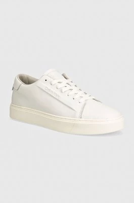 Calvin Klein sneakersy skórzane HM0HM01516 kolor biały LOW TOP LACE UP LTH