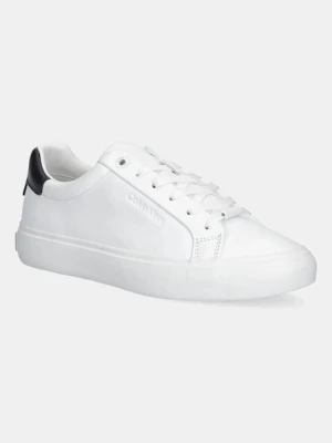 Calvin Klein sneakersy skórzane LACE-UP SNEAKER LTH CK damskie kolor biały HW0HW02673