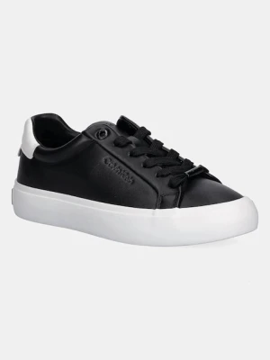 Calvin Klein sneakersy skórzane LACE-UP SNEAKER LTH CK damskie kolor czarny HW0HW02673