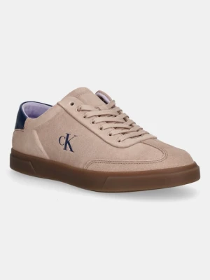 Calvin Klein sneakersy skórzane LOW PRO CUPS LACE UP kolor beżowy HW0HW02683