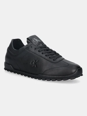 Calvin Klein sneakersy skórzane LOW PROFILE RUNNER LTH MG damskie kolor czarny YW0YW02049