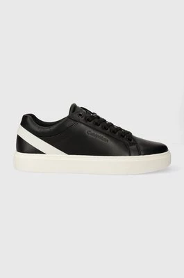 Calvin Klein sneakersy skórzane LOW TOP LACE UP ARCHIVE STRIPE kolor czarny HM0HM01292