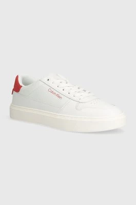 Calvin Klein sneakersy skórzane LOW TOP LACE UP BSKT kolor biały HM0HM01254