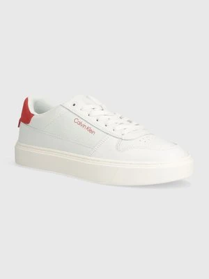 Calvin Klein sneakersy skórzane LOW TOP LACE UP BSKT kolor biały HM0HM01254