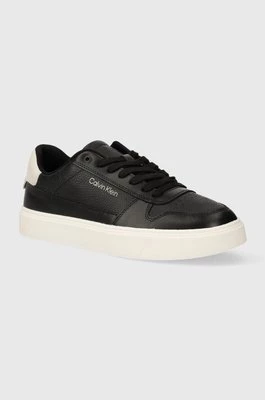 Calvin Klein sneakersy skórzane LOW TOP LACE UP BSKT kolor czarny HM0HM01254