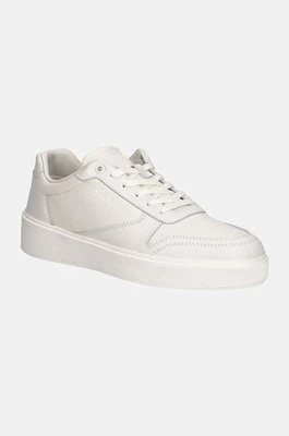 Calvin Klein sneakersy skórzane LOW TOP LACE UP BSKT LTH kolor biały HM0HM01624