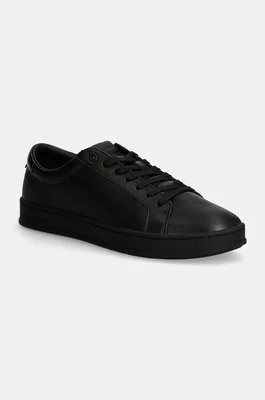 Calvin Klein sneakersy skórzane LOW TOP LACE UP kolor czarny HM0HM01546