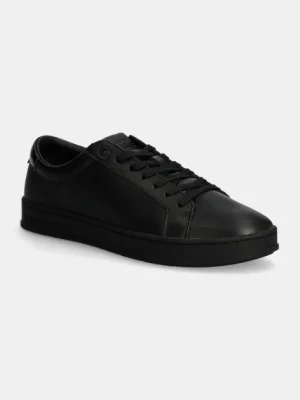 Calvin Klein sneakersy skórzane LOW TOP LACE UP kolor czarny HM0HM01546