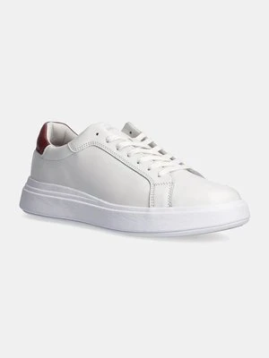 Calvin Klein sneakersy skórzane LOW TOP LACE UP LTH kolor biały HM0HM01016