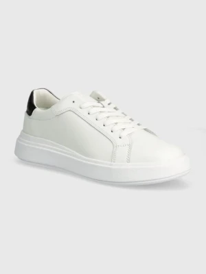 Calvin Klein sneakersy skórzane LOW TOP LACE UP LTH kolor biały HM0HM01016