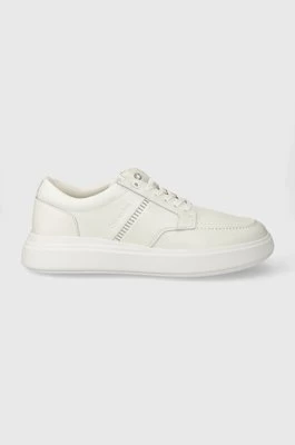 Calvin Klein sneakersy skórzane LOW TOP LACE UP TAILOR kolor biały HM0HM01379