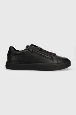 Calvin Klein sneakersy skórzane LOW TOP LACE UP W/ZIP RUBB kolor czarny HM0HM01268