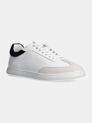 Calvin Klein sneakersy skórzane LP CUPSOLE LACE UP LTH MIX biały