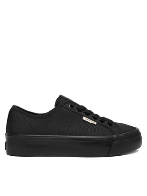 Calvin Klein Sneakersy Vulc Flatform Lace Up Moire YW0YW02012 Czarny