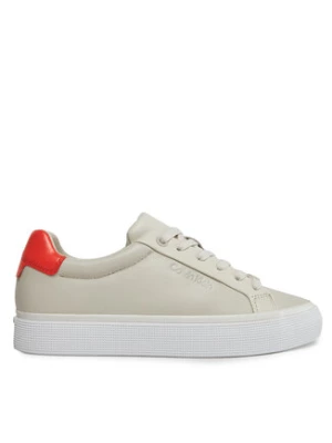 Calvin Klein Sneakersy Vulc Lace Up - Diamond Foxing HW0HW01865 Écru