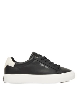 Calvin Klein Sneakersy Vulc Lace Up Lth/Moire Bt HW0HW02747 Czarny