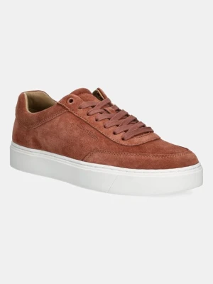 Calvin Klein sneakersy zamszowe CLEAN CUP LOW LACEUP OXF SU męskie kolor brązowy HM0HM01880