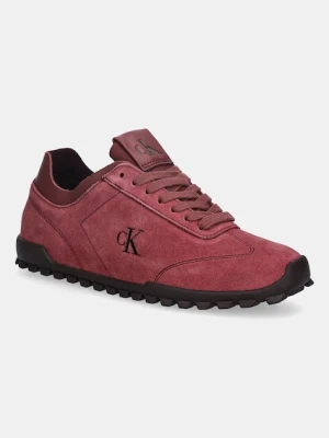 Calvin Klein sneakersy zamszowe LOW PROFILE RUNNER SUE MG damskie kolor bordowy YW0YW02050
