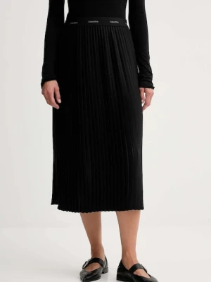 Calvin Klein spódnica kolor czarny maxi rozkloszowana LV044D632G