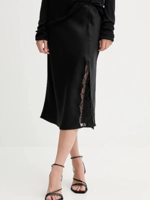 Calvin Klein spódnica kolor czarny midi rozkloszowana LV044C672G