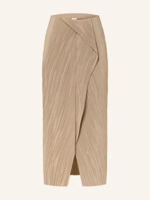 Calvin Klein Spódnica Plisowana W Stylu Kopertowym beige