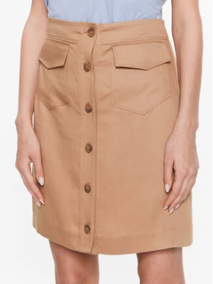 Calvin Klein Spódnica trapezowa Drapy Tencel K20K205631 Brązowy Straight Fit