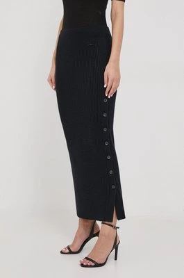 Calvin Klein spódnica wełniana kolor czarny maxi ołówkowaCHEAPER