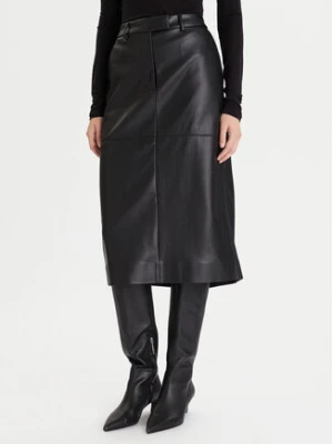 Calvin Klein Spódnica z imitacji skóry LV044D651G Czarny Regular Fit