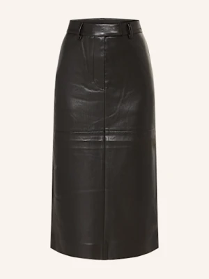 Calvin Klein Spódnica Z Imitacji Skóry schwarz