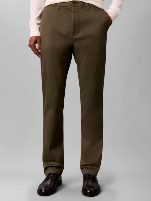 Calvin Klein Spodnie chino | Slim Fit oliwkowy